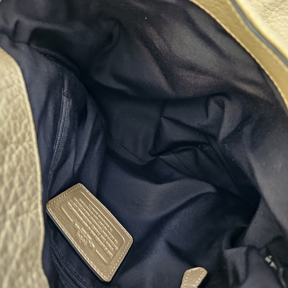 Coach Madison Phoebe Polished Gold Metallic Medium Slouchy Leather Hobo Handbag - Picture 15 of 16